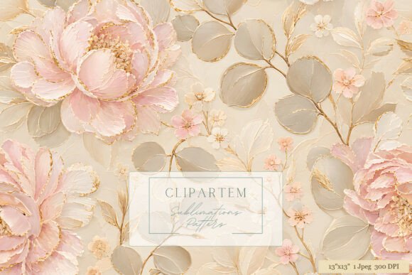 Blush Peony Gold Floral Pattern Guide