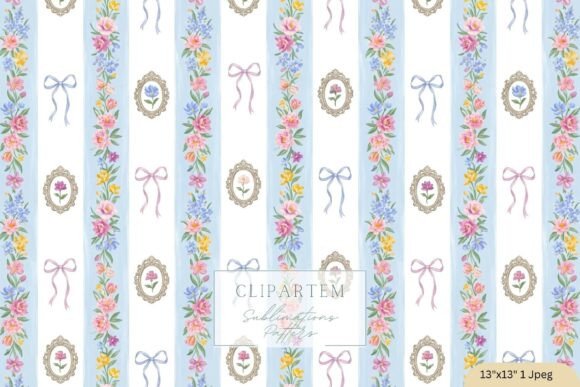 Coquette Floral Stripe Watercolor Frames Guide