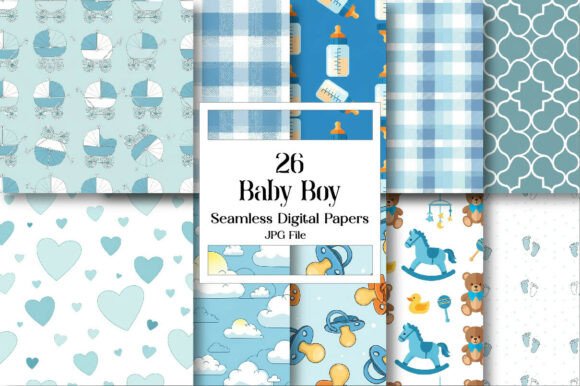 Elevate Designs with Baby Boy Digital Paper