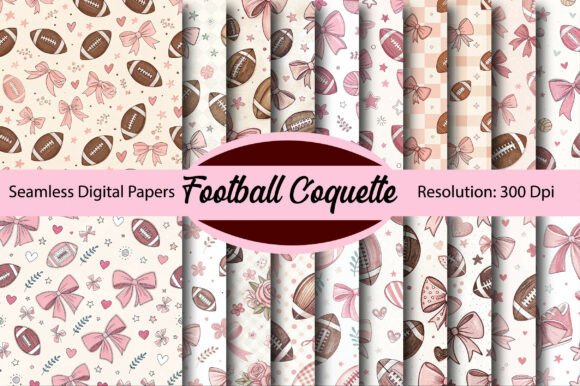 Elevate Your Creative Projects with FOOTBALL COQUETTE Seamless Digital Paper