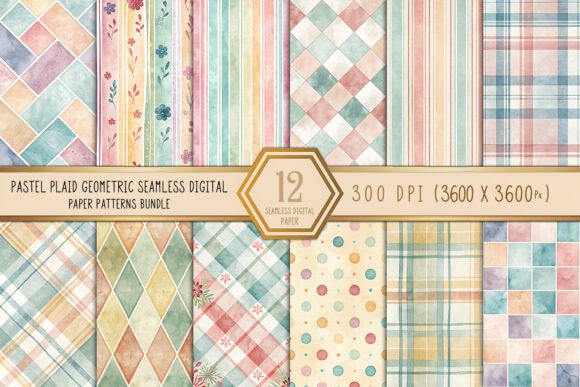 Unlocking Creative Potential: A Guide to Pastel Plaid Geometric Digital Paper and Cottagecore Design