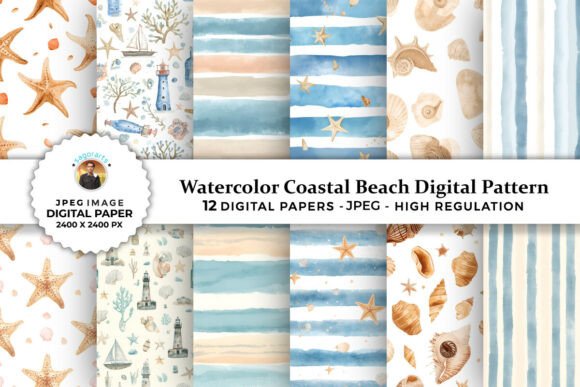Unlocking Creative Potential with Watercolor Coastal Beach Digital Pattern