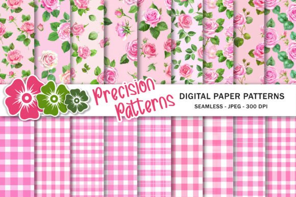 Unlocking Creativity with Pink Gingham Rose Floral Pattern Digital Papers